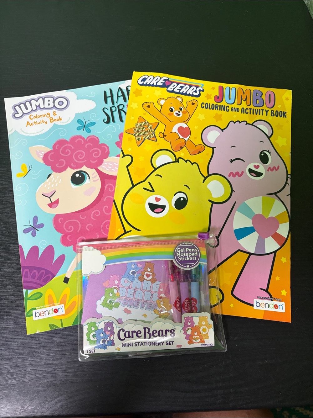Care Bears Yellow, Pink & Blue Jumbo Coloring and Mini Stationery Set
